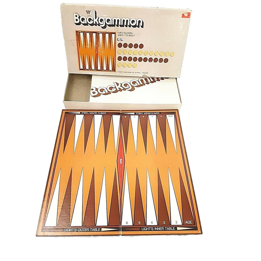 Vintage Backgammon Board Game Complete 1974 Classic Retro Set Western Publishing